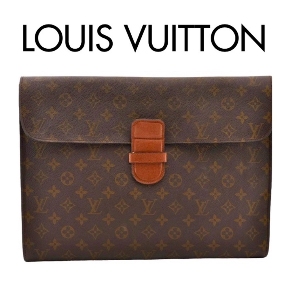 Louis Vuitton Monogram Poche Ministre Document Case Authentic Vintage 70s Model